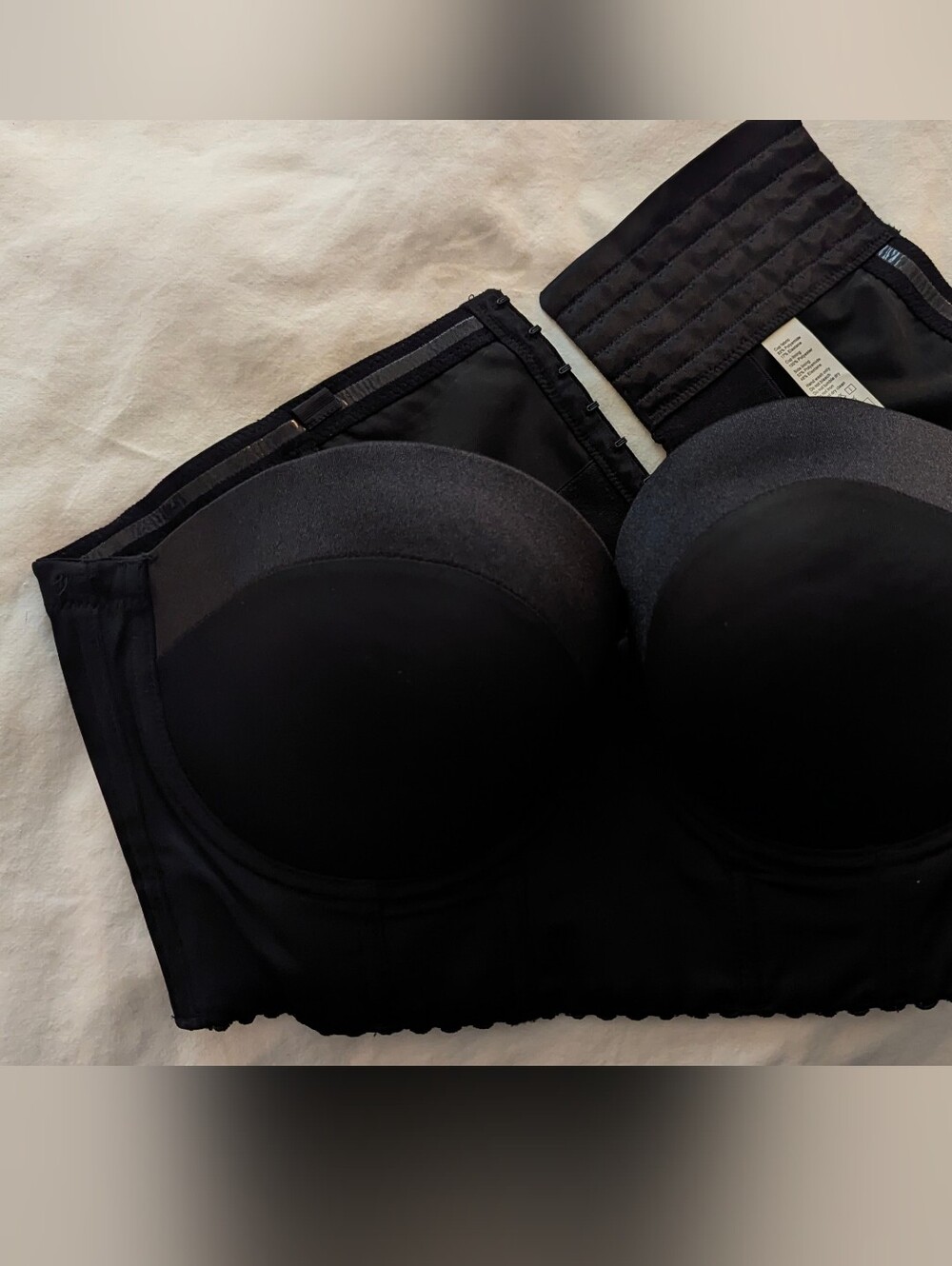 Set of 2 - Black & Beige Strapless Longline Bra - Women Intimates 42B